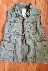 Girls Green khaki vest